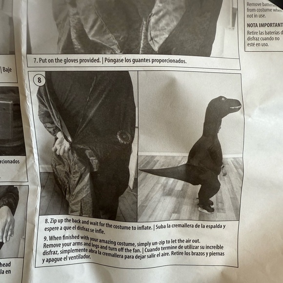 Inflatable Velociraptor Costume - Blue Child one size fits most. Up to 5’1” NWT - Picture 6 of 13
